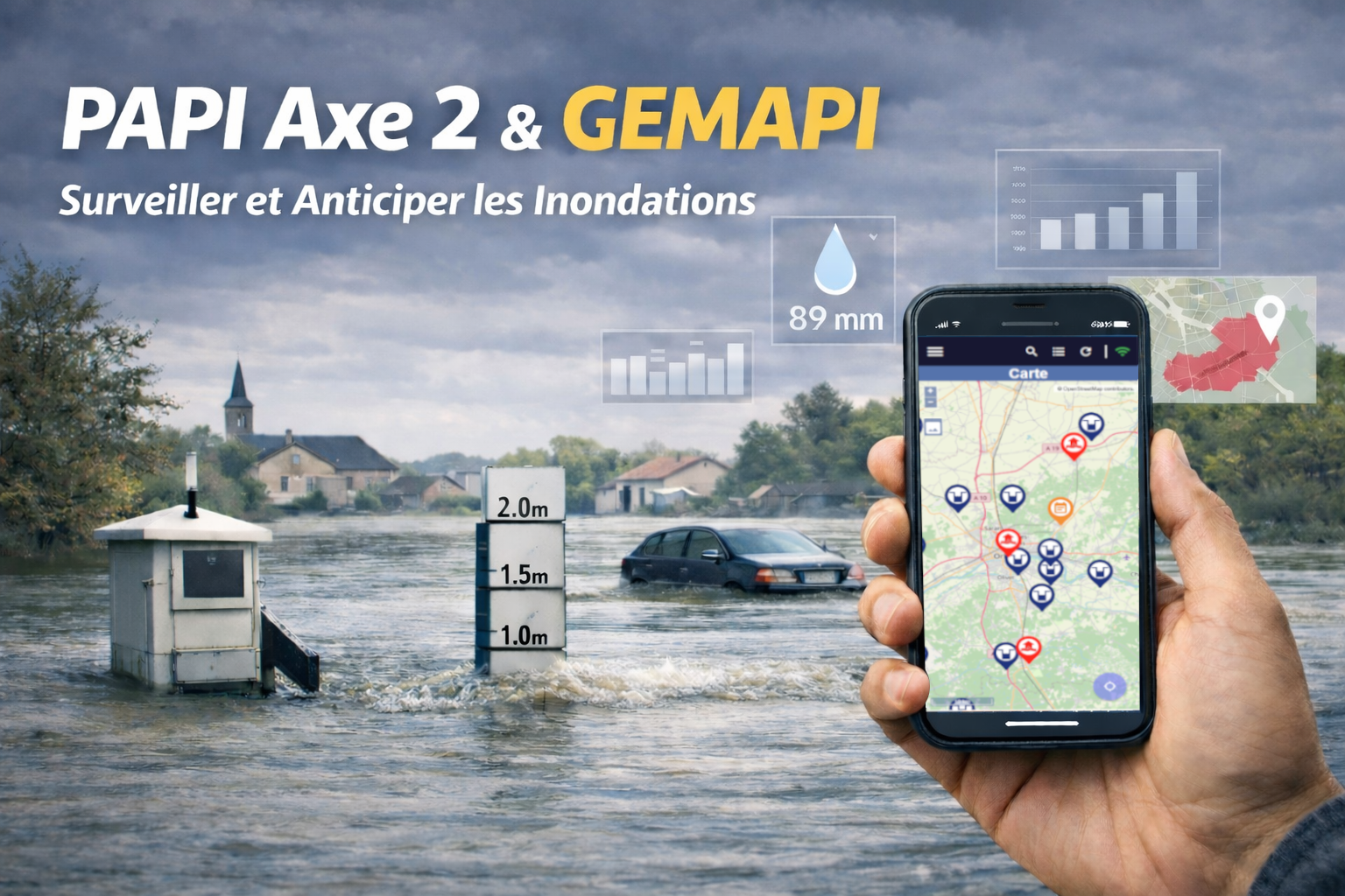Surveillance hydrologique et anticipation des inondations en GEMAPI dans le cadre du PAPI Axe 2