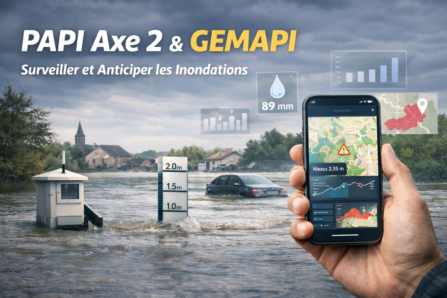 Surveillance hydrologique et anticipation des inondations en GEMAPI dans le cadre du PAPI Axe 2